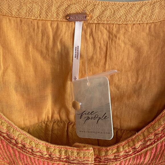 FREE PEOPLE Embroidered Iggie Woven Crop Top Cairo Combo - Picture 7 of 14